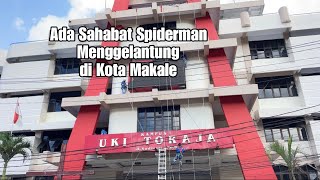 Ternyata Ada Spiderman Menggelantung di Kota Makale Toraja Akses Vertikal [upl. by Nylrahs]