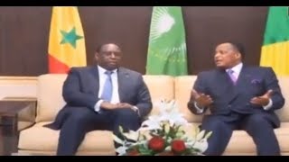 Le président Macky Sall accueilli par le congolais Denis SassouNguesso [upl. by Anikas]