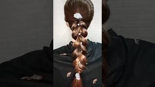 Pull through braid 🎀 easy amp beautiful braid shorts shortvideo hairstyle shortsfeed viralshorts [upl. by Oisinoid840]