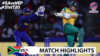 South Africa vs Nepal ICC T20 World Cup 2024 Match Highlights  SA Vs NEP Highlights [upl. by Ahsitra]