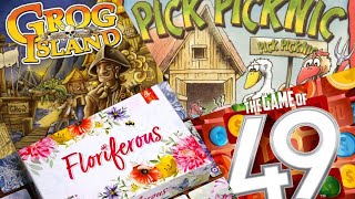 4 Game Reviews  Floriferous Game of 49 Grog Island Pick Picknic [upl. by Radloff801]