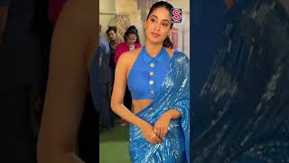 Janhvi Kapoor  Janhvi Kapoor Stuns In A Shimmering Blue Sequin Saree  News18  N18S  shorts [upl. by Pooley]