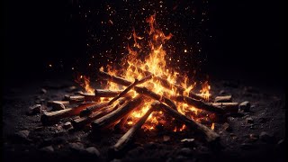 Dark fireBonfire on a dark and quiet night 911  Authentic Natural Sounds amp Calming Atmosphere [upl. by Kira]