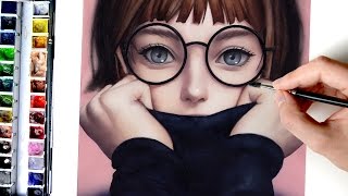 【Digital Art in Watercolor】Glasses [upl. by Teri]