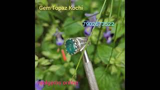 Natural Emerald Zamrud Ahlar Marathakam Silver Ring Gem Topaz Kochi 7902673522 realgemsonline [upl. by Mailli450]