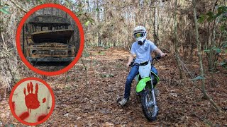 Found Very Old Abandoned school Bus On Dirt Bike [upl. by Rehtae930]