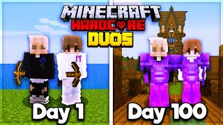 We Survived 100 Days In DUO Hardcore Minecraft And Heres What Happened [upl. by Bose707]