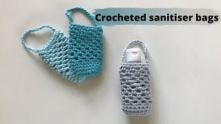 HOW TO CROCHET DIY hand sanitiser holdercosy back to school Free tutorial crochet for beginners [upl. by Adnana934]