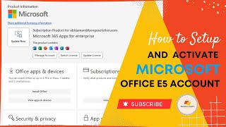 Microsoft Office 365 E5 Account Setup and Office Installation by Bongo Mart  Microsoft 365 E5 [upl. by Aihseyt]