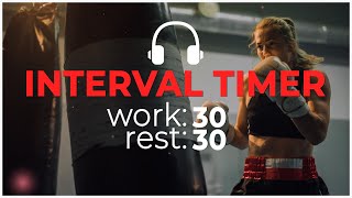 Interval Timer 30 sec workout 0 sec rest with music 3030 interval timer [upl. by Dekeles]