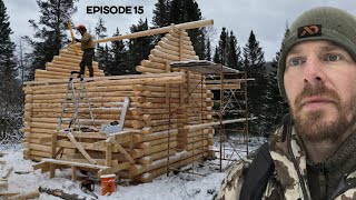 Winter Log Cabin Build on OffGrid Homestead EP15 [upl. by Bamberger]