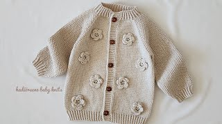 YEPYENİ ÇOK KOLAY HARİKA HIRKA MODELİÇİÇEKLİ HIRKA YAPIMI ⭐️knitting pattern [upl. by Ameh]