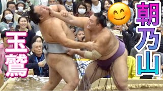 朝乃山 取組中に笑顔 巡業ならでは 朝乃山vs玉鷲【伊勢原場所2023】 Asanoyama vs Tamawashi 2023109 大相撲 秋巡業 Isehara basho sumo [upl. by Bergh]