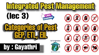 Categories of Pests  GEP ETL EIL levels  Pest outbreak  IPM lecture 3  Go for Agriculture [upl. by Gaylor]