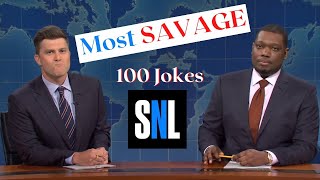 Colin Jost amp Michael Che s 100 Most Savage Weekend Update Jokes SNL [upl. by Gert]