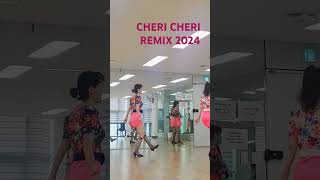 CHERI CHERI REMIX 2024초급라인댄스꽃무늬티입고핑크치마복고의상안산라인댄스배우는곳♡ [upl. by Conger]