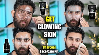 How To Get Glowing Skin in 3 Easy Steps  Charcoal Face Care Kit for Men  The Man Company [upl. by Aryajay]