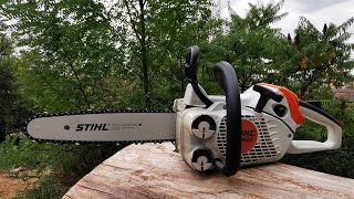 Stihl MS 150c 23cc 28kg 1Kw  record gains with muffler mod  STIHLs smallest and lightest saw [upl. by Stine]