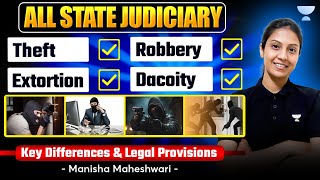 Theft Extortion Robbery and Dacoity Key Differences amp Provisions  Manisha Maheshwari [upl. by Carmina]