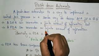 pushdown automata PDA in TOC  Introduction  Part12 Lec78 Bhanu Priya [upl. by Saville480]