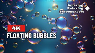 4K Floating bubbles Relaxing Screensaver Background Video [upl. by Ledarf]