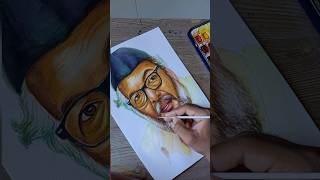 Natsamrat watercolour painting nana Patekar shortvideo watercolorpainting shortsfeed drawing [upl. by Paula]