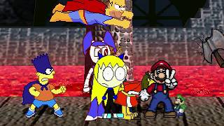 AN Mugen Request 1595 Homer Bartman Sago HK Phooey VS Mario Luigi Jenny Ryuko [upl. by Acinomal70]