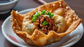 How to make Chinese style halal Fried wonton recipe at home yummy Tasty AI [upl. by Nue]