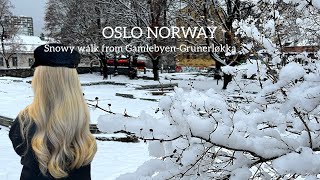 OSLO NORWAY Virtual Walking Tour🇳🇴 Snowy walk from GamlebyenGrunerløkka 4K60ftp [upl. by Ardnic]