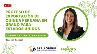 WEBINAR PROCESO DE EXPORTACIÓN DE QUINUA PERUANA EN GRANO PARA ESTADOS UNIDOS [upl. by Honoria]