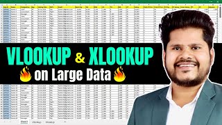 How To Apply VLOOKUP and XLOOKUP formula on Large  Big Data in Excel Hindi [upl. by Weber]