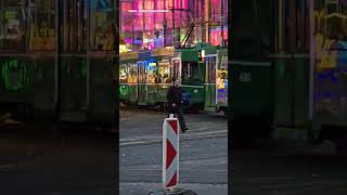 Tramverkehr beim Messeplatz BS während der Herbstmesse 2024Tram Cornichon Linie 2 und 21er [upl. by Hazeefah761]