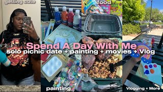 solo diaries ep001 💟  solo picnic date enjoying my own company movies shopping wig install [upl. by Westlund]