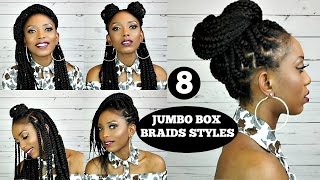 How To Style Jumbo Box Braids8 Quick And Unique Styles [upl. by Eiryk]