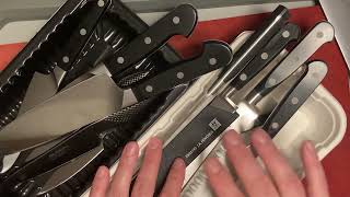 Used Knives Review Zwilling Global and Henkels to sharpen  still dont like them [upl. by Teufert]