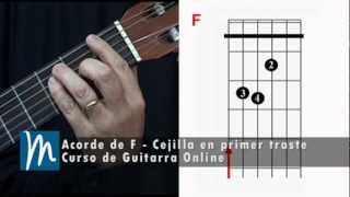 Acorde de F  La cejilla en la guitarra [upl. by Maclean]