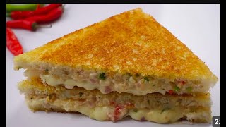 Veg Aloo Cheese Sandwich 🥪  cheese sndwich at home  tasty sanwich recipe [upl. by Anaicilef757]