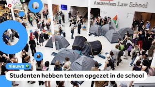 Protesten bij universiteiten tegen oorlog Gaza [upl. by Tristis]