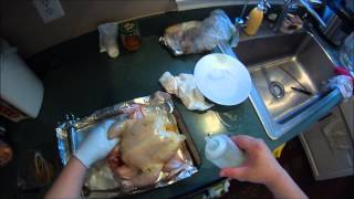 Charbroil The Big Easy SRG cooking a whole chicken with red potatoes [upl. by Hudson]