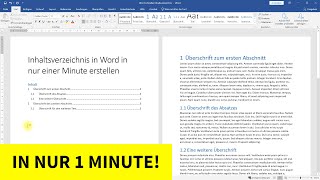 Inhaltsverzeichnis erstellen in 1 Minute – WordTutorial [upl. by Starbuck]