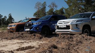 VW Amarok VS Toyota Hilux Mitsubishi L200 Land Cruiser 200 OFF ROAD TEST [upl. by Atnoid]