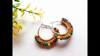 Easy crochet beaded earring tutorial [upl. by Notecnirp]