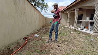 Building In Ghana  Fence Wall Lights Conduit Works [upl. by Libys359]