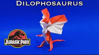 How to make origami dinosaur dilophosaurus tutorial FULL VERSION [upl. by Tsyhtema1]