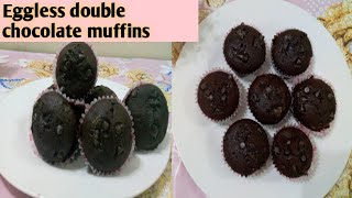 Eggless Double chocolate muffins by home cooking expert 4 [upl. by Berfield807]