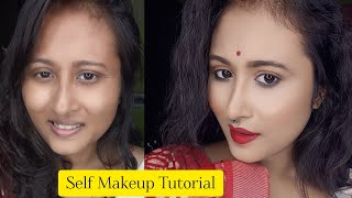 Self Makeup Tutorial step by stepSimple makeup for beginnersEasy makeupGuest makeup for wedding [upl. by Nonna]