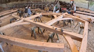 Timber Framed Barn Part 11 Cross Frames And Oak Pegs [upl. by Caputto]