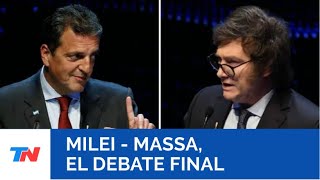 DEBATE PRESIDENCIAL ENTRE SERGIO MASSA Y JAVIER MILEI [upl. by Gennie]