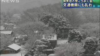 関東地方の広い範囲で雪 交通機関にも乱れ（100218） [upl. by Mroz633]