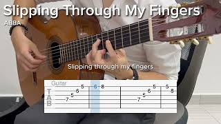 Slipping Through My Fingers by ABBA EASY Guitar Tab [upl. by Asertal]